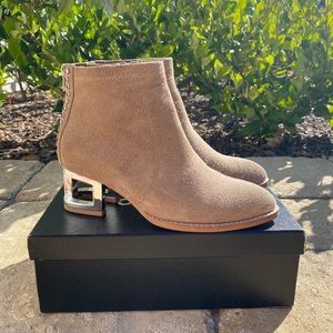 JEFFEREY CAMPBELL Nude Suede Stud Booties